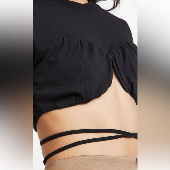 NWT Jacquemes Baci Tee Shirt in Black. - Picture 6 of 9